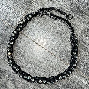 J Crew braided metal chain rhinestone adjustable necklace‌‌‌‌‌‌‌‌‌‌‌‌‌‌